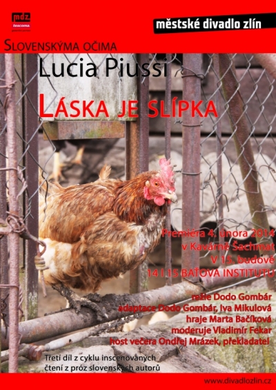 Dodo Gombár připravuje ve Zlíně inscenované čtení Láska je slípka