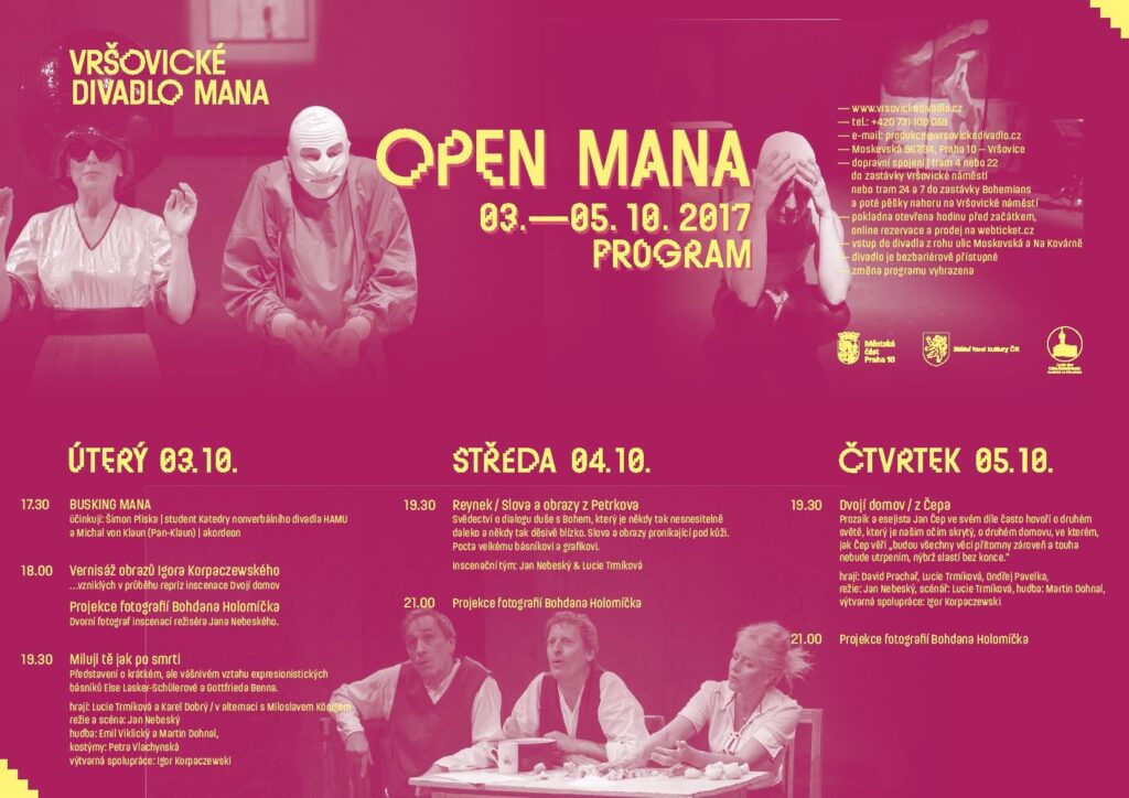 Festival Open MANA zve do Vršovického divadla na nová představení