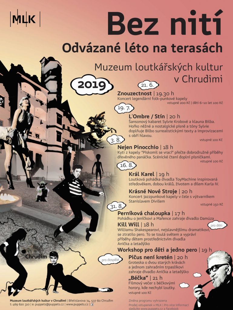 Muzeum loutkářských kultur v Chrudimi pořádá již třetí ročník festivalu Bez nití/Odvázané léto na terasách