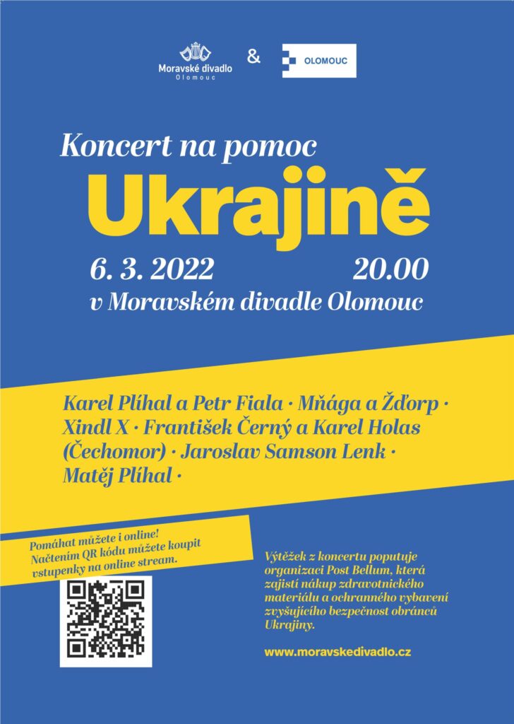 Moravské divadlo chystá koncert na pomoc Ukrajině