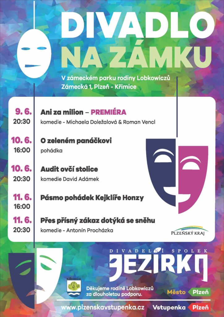 Do zámeckého parku v Plzni – Křimicích se vrací divadelní festival Divadlo na zámku